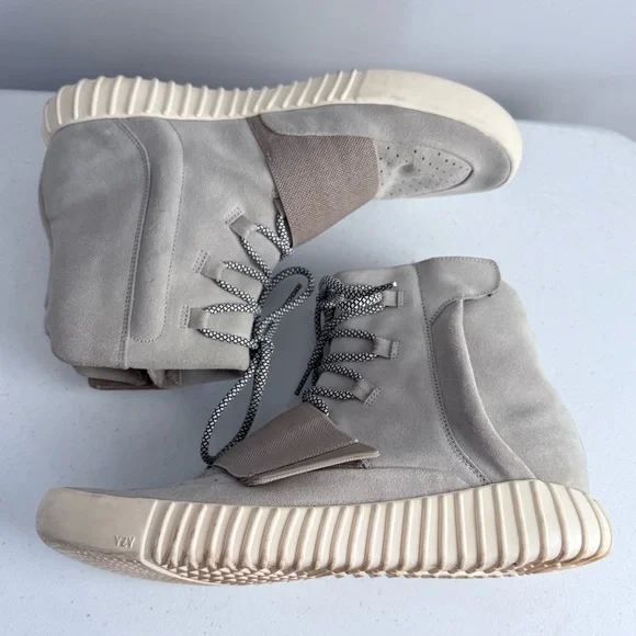 Adidas Yeezy 750 Boost High Top Sneakers 12 Gray Brown Kanye West Suede Boots - Picture 10 of 16